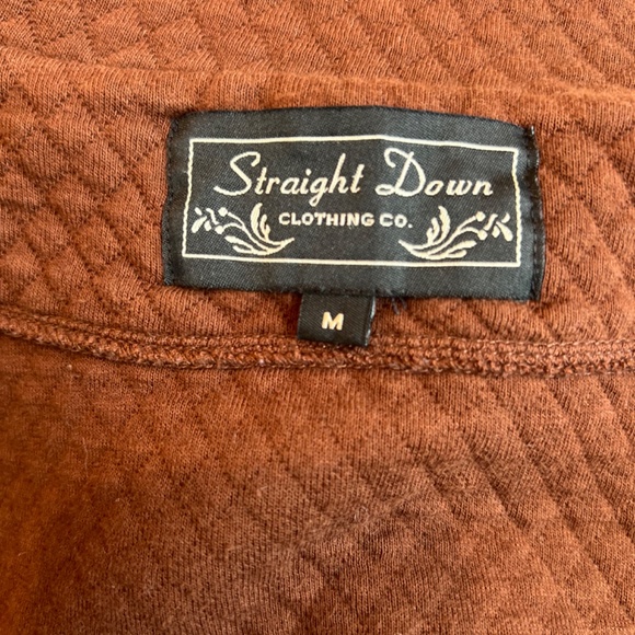 Quilted Bomber Style Rust Color Zip Sweatshirt - Picture 8 of 8